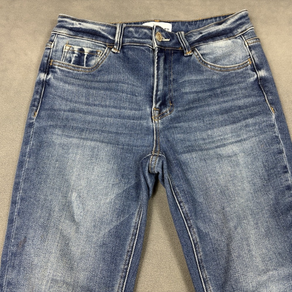 VERVET Size 28 Medium Wash Wolf N Crane Mid-Rise Raw Hem Cropped Skinny Jeans - Picture 3 of 9